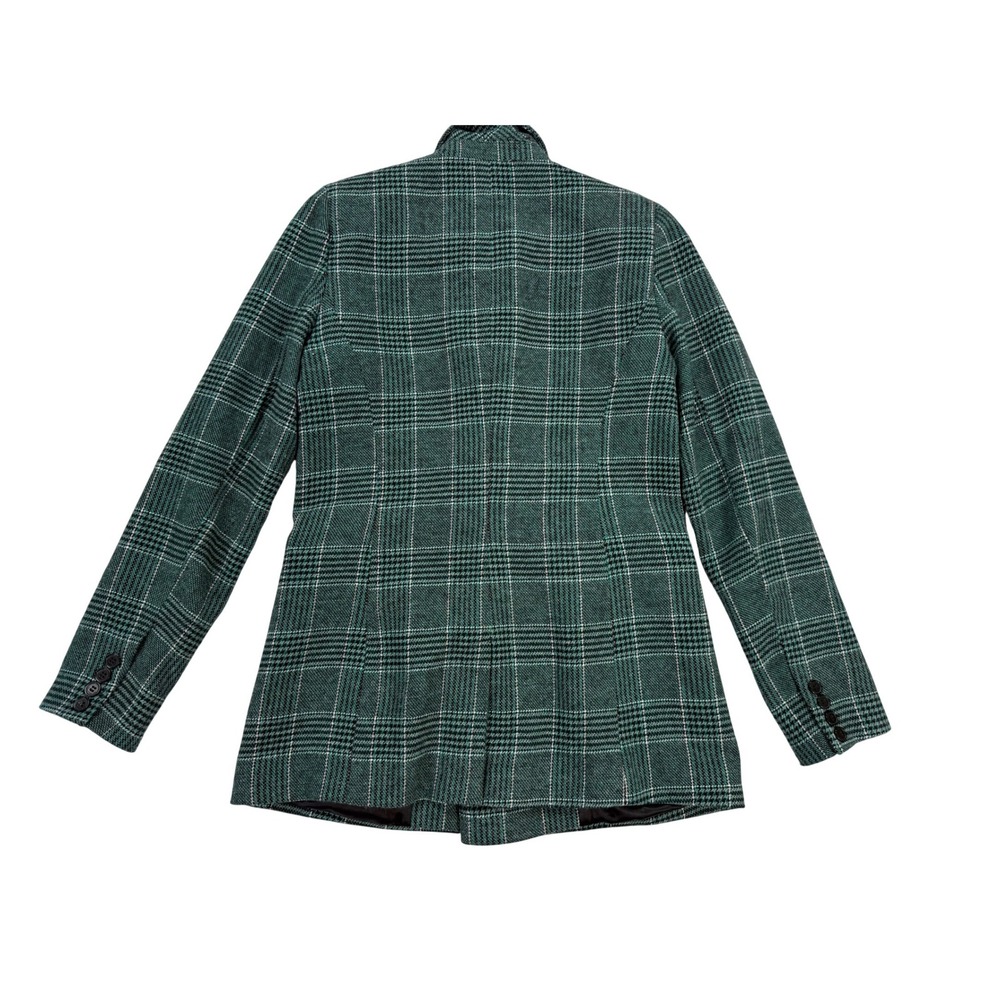 House of Harlow 1960 Blazer Womens Small Green Excellent Plaid Wool Blend Jacket - Picture 2 of 7